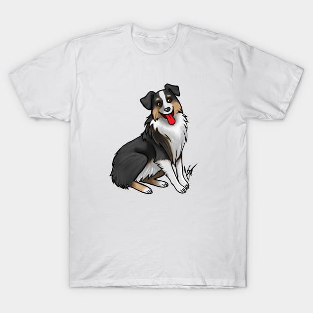 Dog - Australian Shepherd - Tri-color Black T-Shirt by Jen's Dogs Custom Gifts and Designs